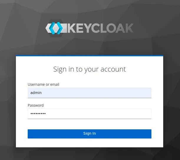 Admin login page