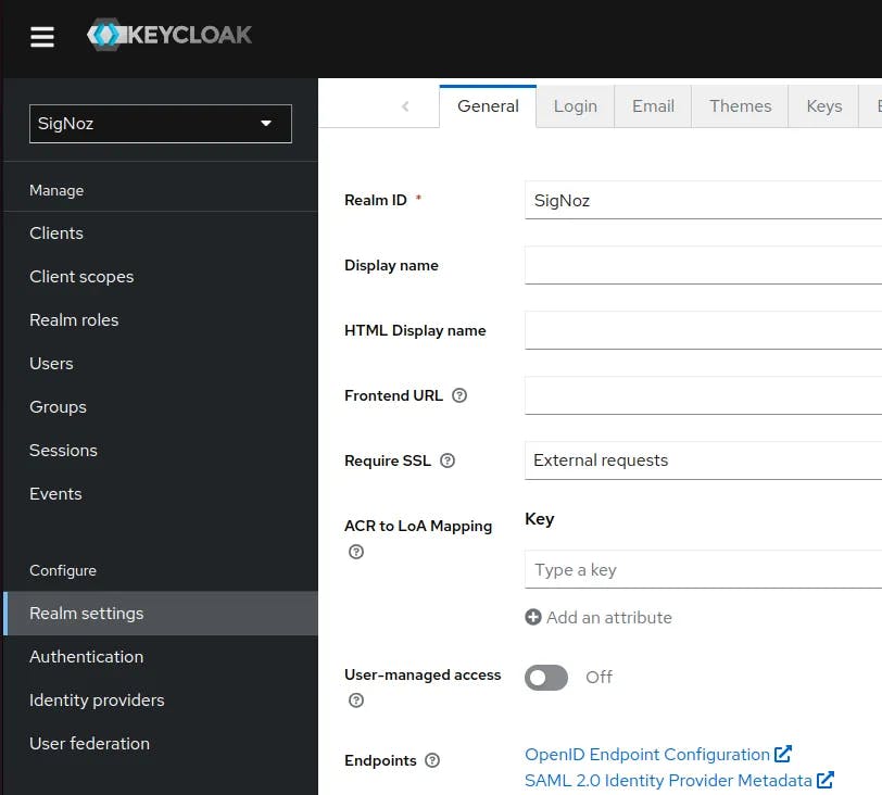 SAML 2.0 identity provider metadata