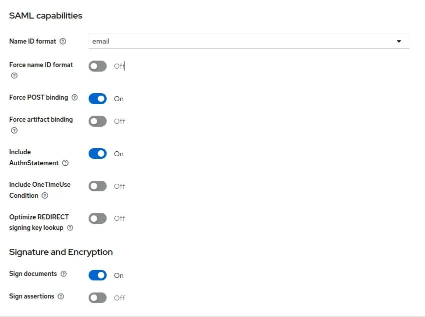 SAML capabilities email id