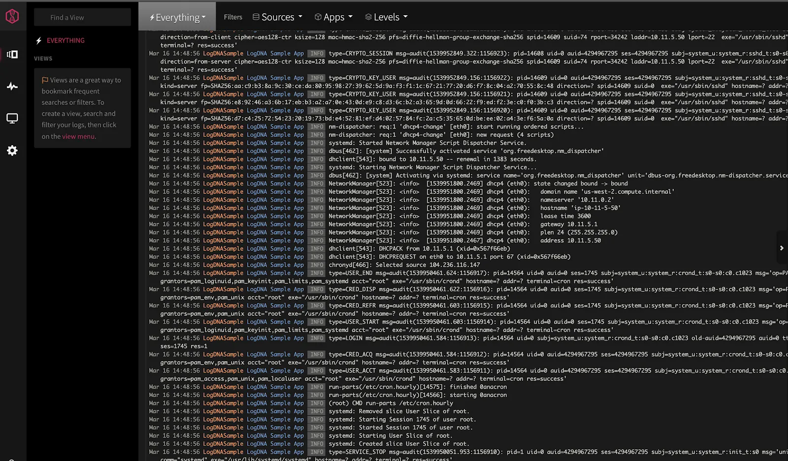 Log monitoring in Mezmo