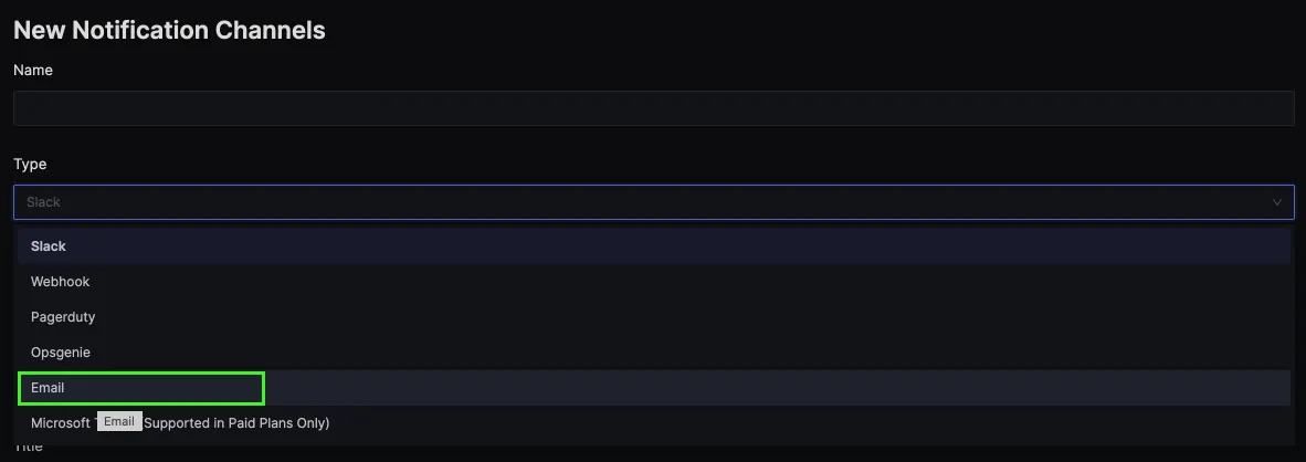 You can configure Emails as a notification channel