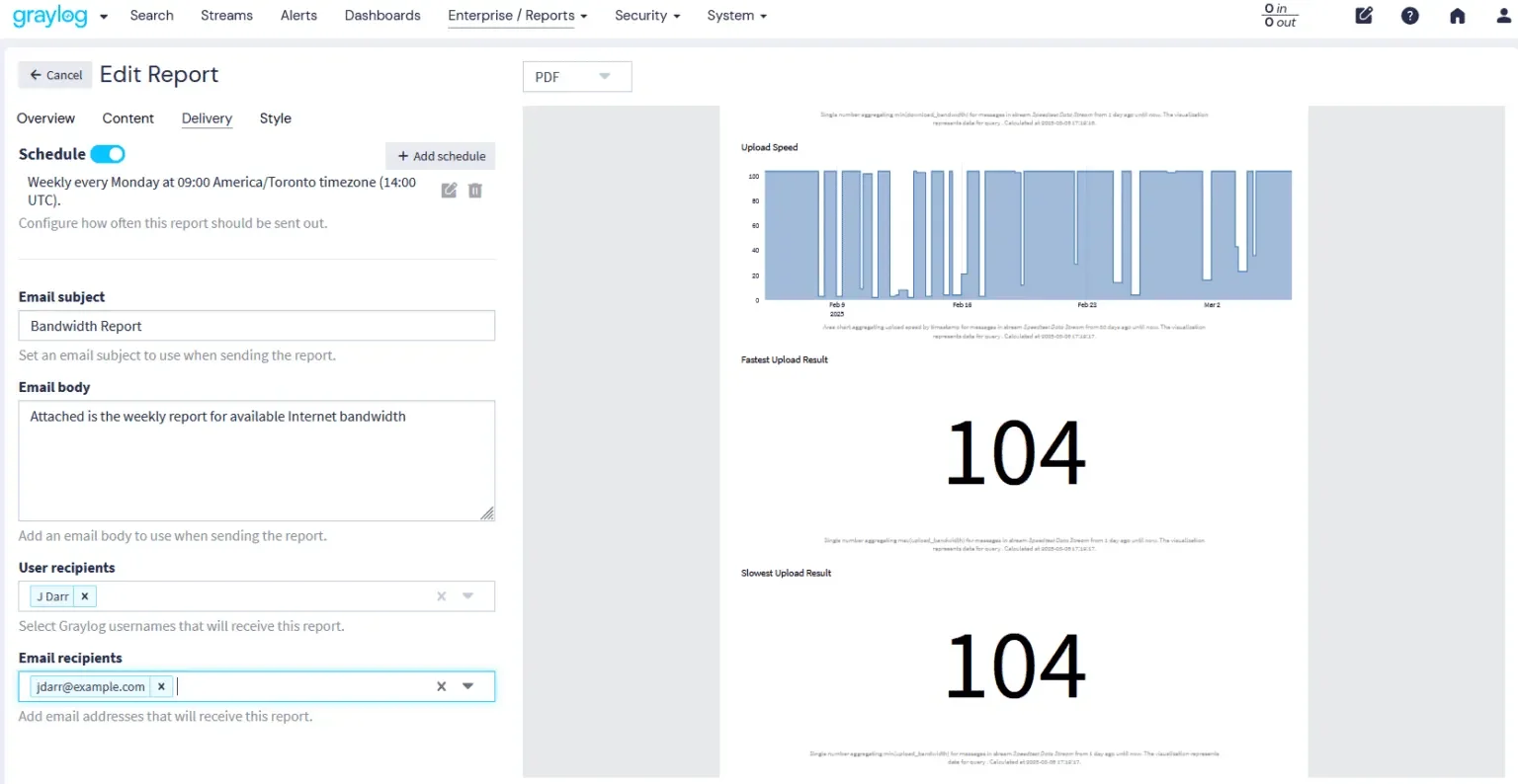 Graylog Dashboard (Credit: Graylog)