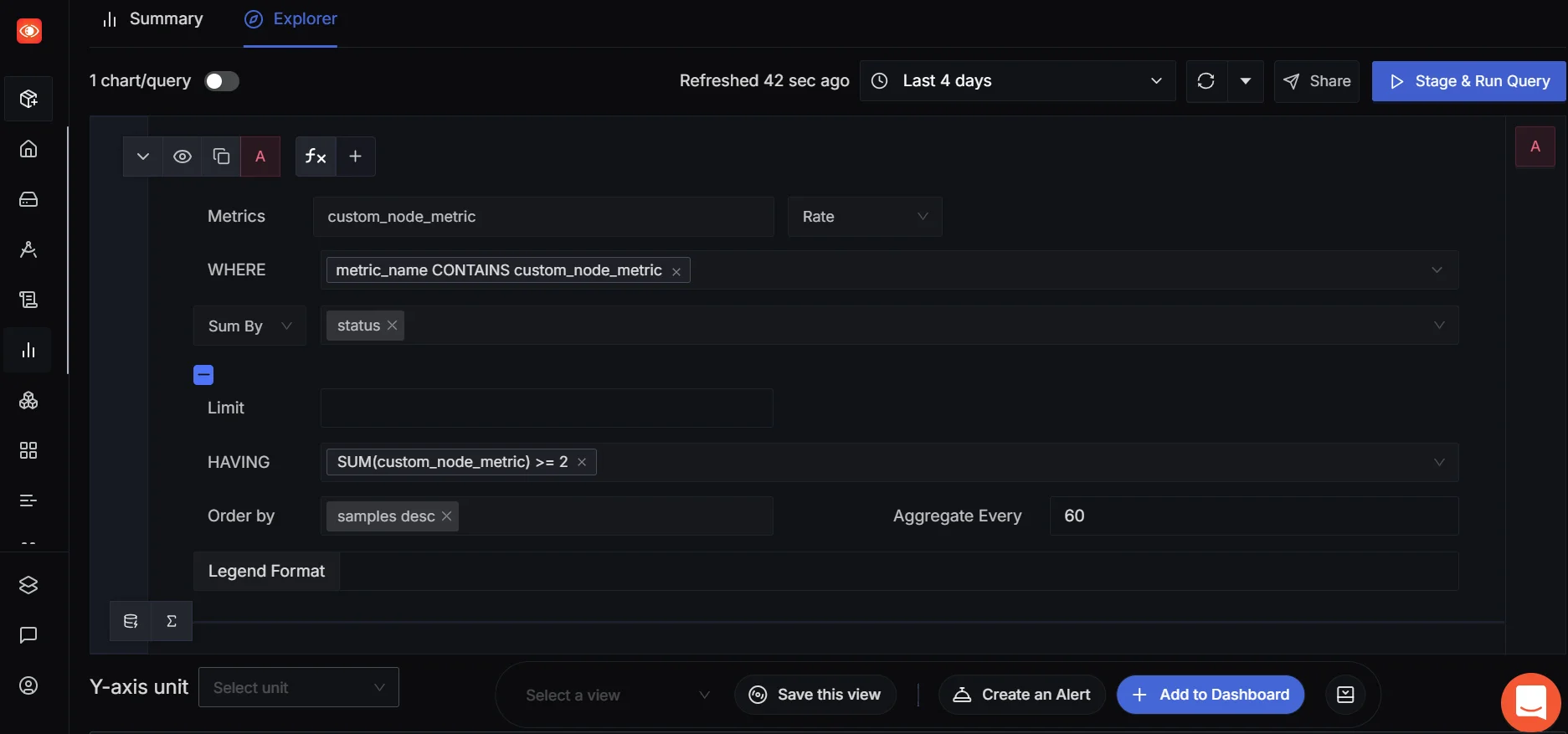 Signoz Metrics: Explorer tab