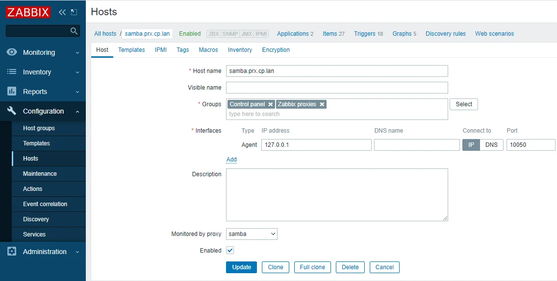 Zabbix Web-based UI