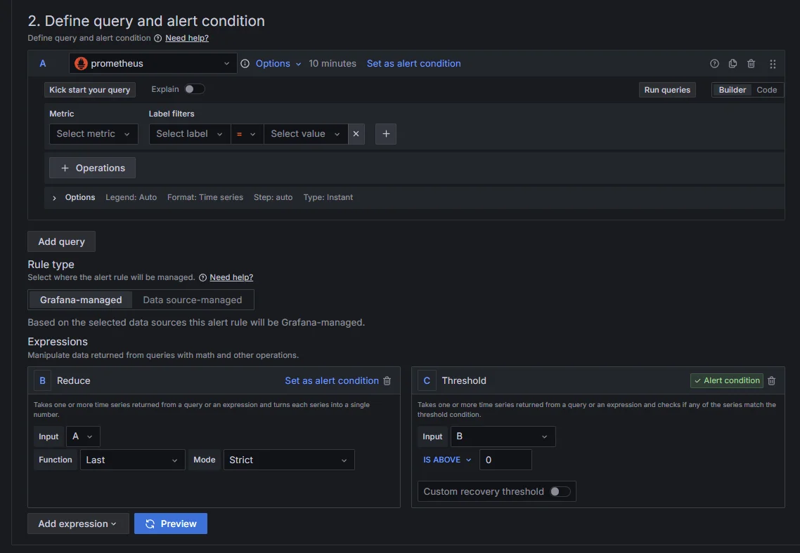 Custom alerts and notifications in Grafana