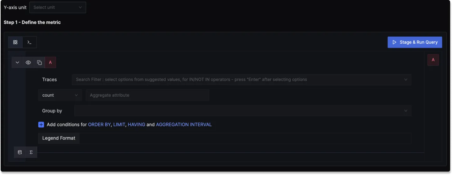 Using Query Builder to perform operations on your Traces