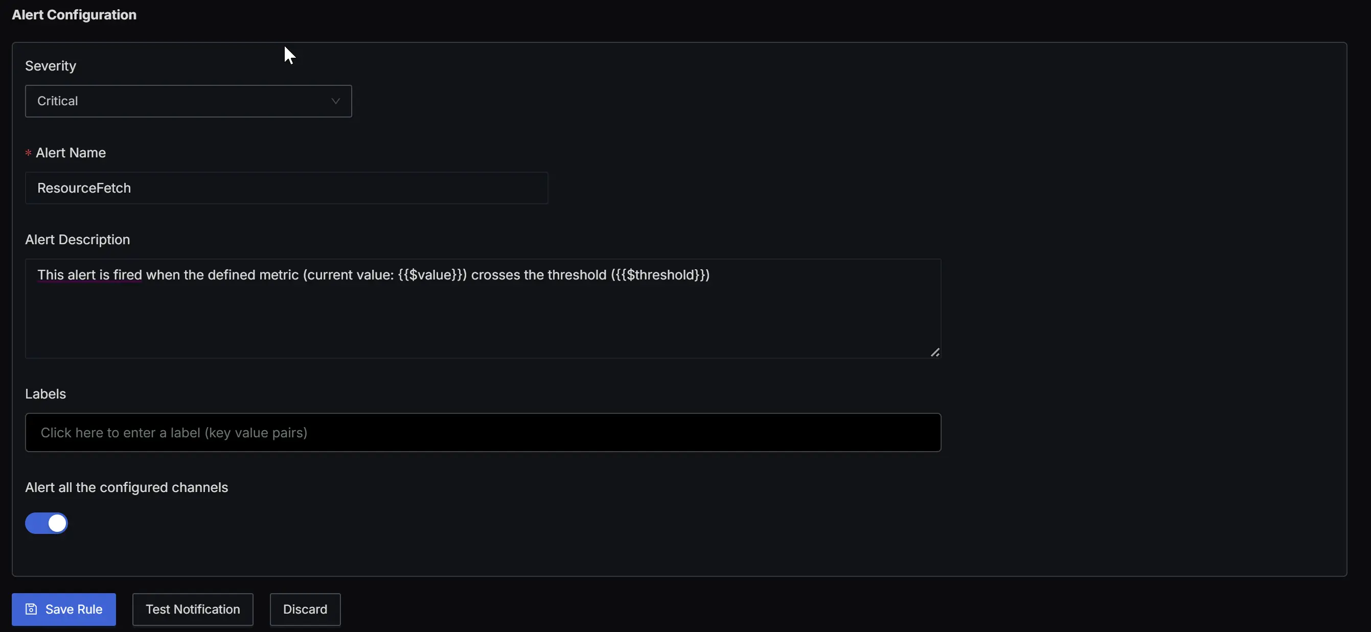 Set Alert Configuration