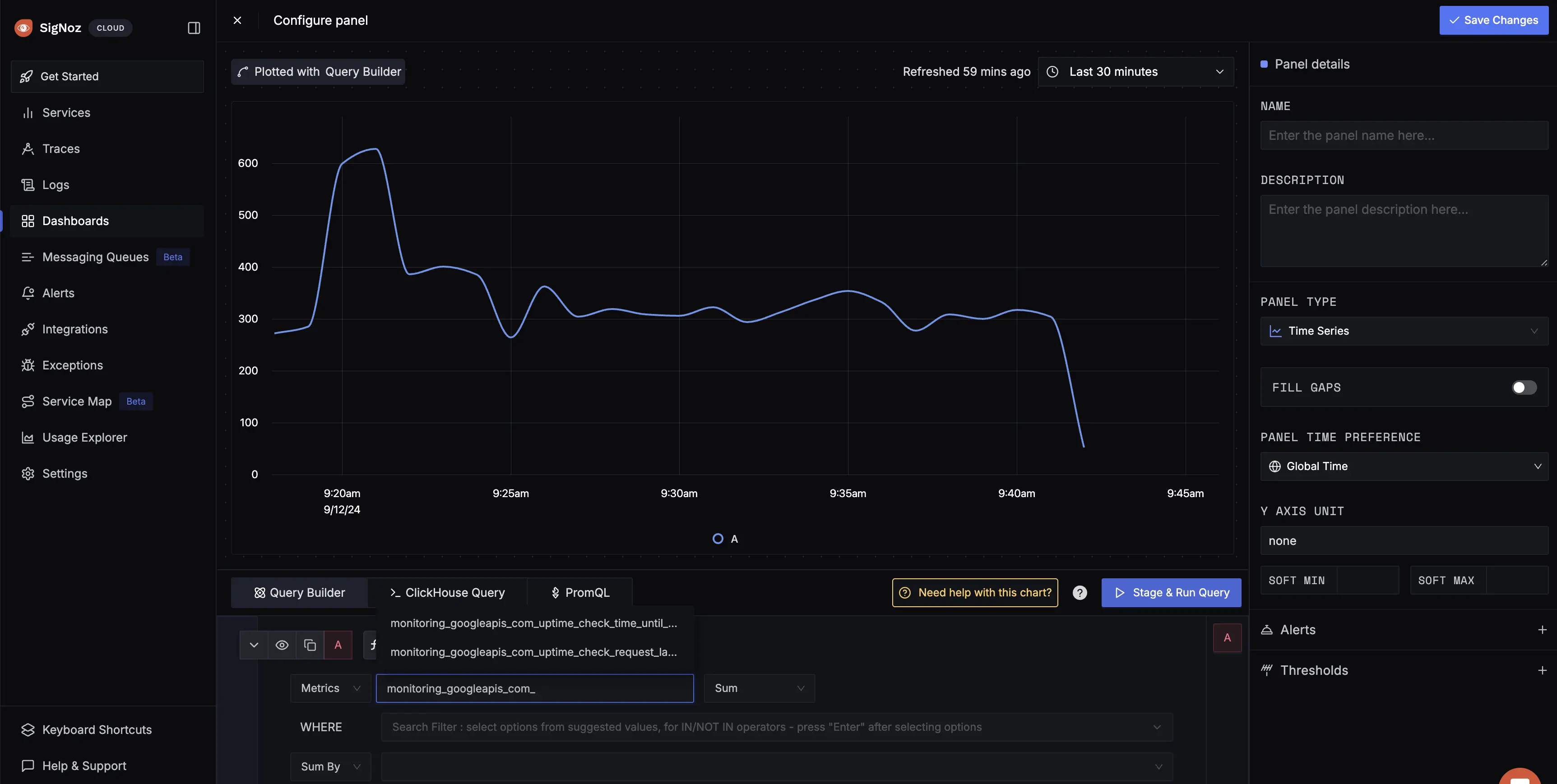 Plot Cloud Monitoring Metrics