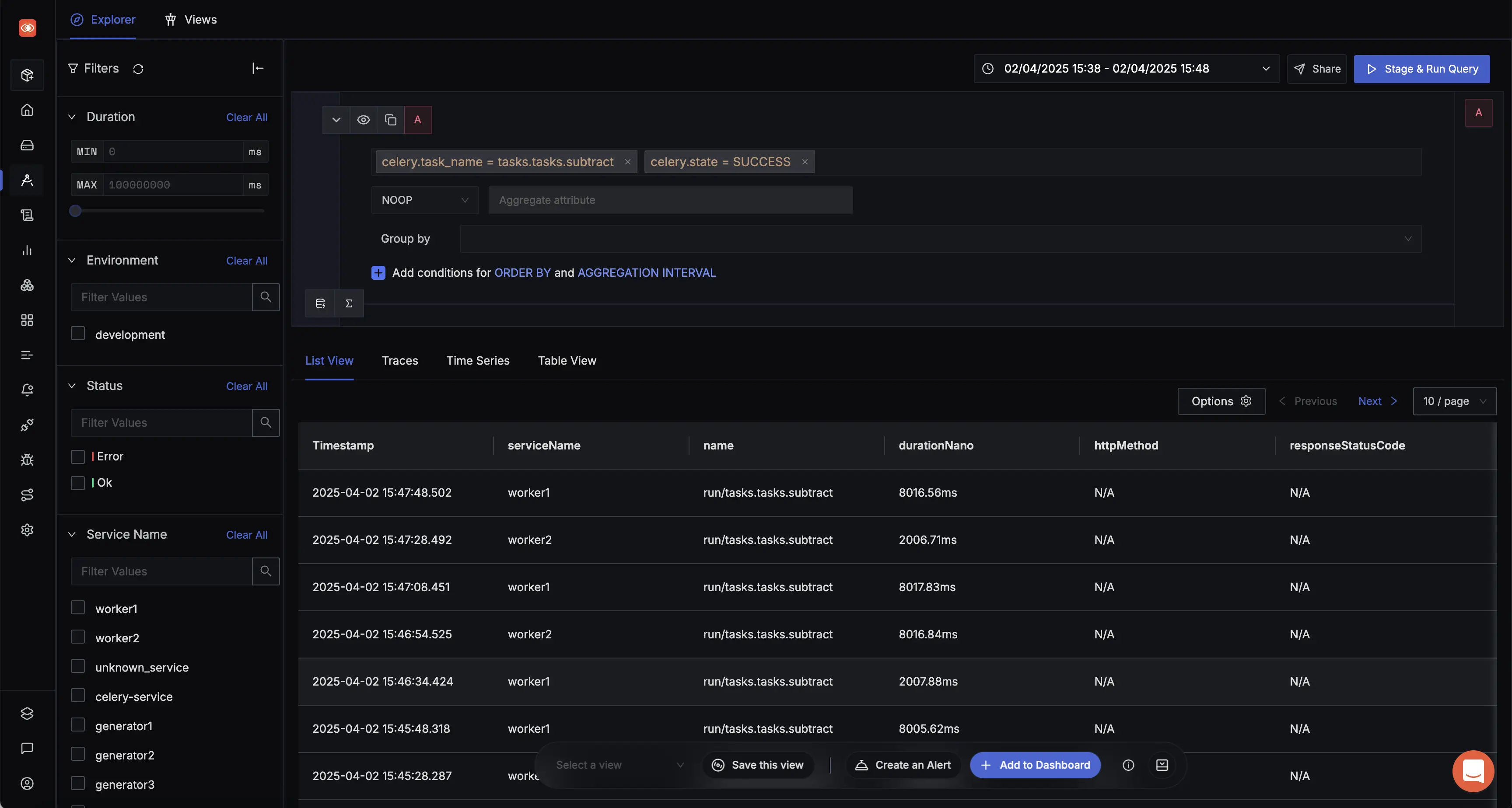 Celery Dashboard (continued)