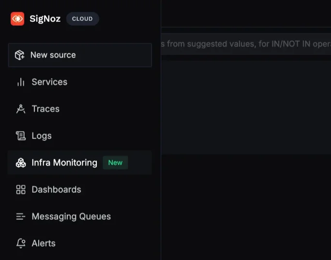 Click on Infra Monitoring